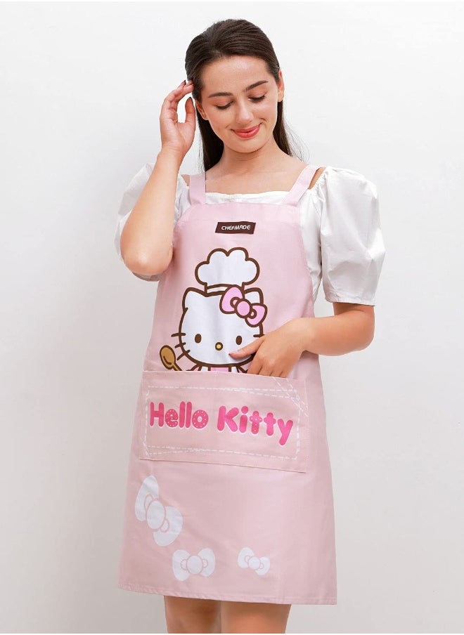 Hello Kitty 100% Cotton Apron Adjustable Cross Back Dress with 2 Pockets Kitchen Aprons