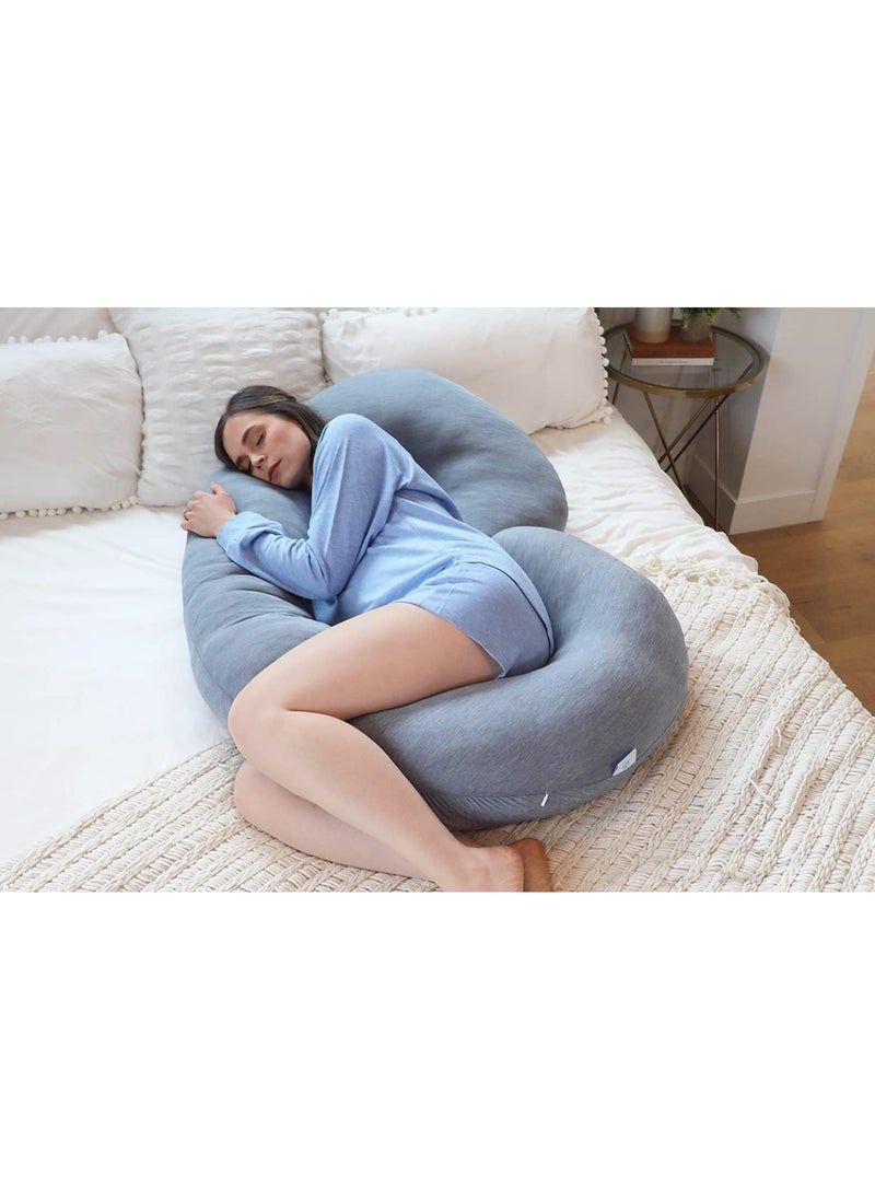 Pharmedoc C Shape Full Body Pillow -  Grey Cooling Cover