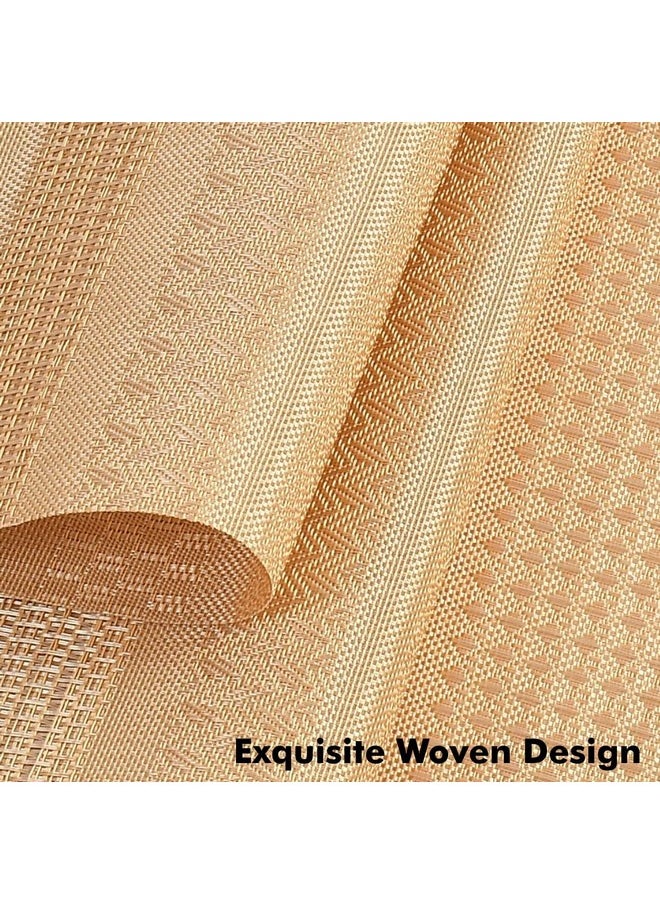 Yellow Weaves PVC Dining Table Runner (30 X 135 CM), 1 Piece - Golden