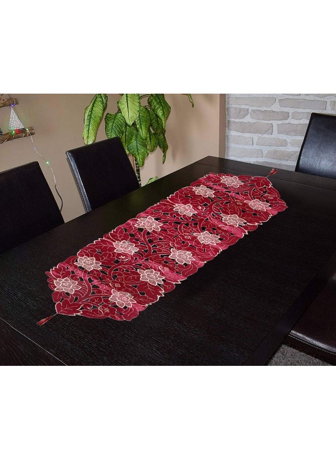 Kuber Industries Floral Design Soft Cotton Dining Table Runner 66