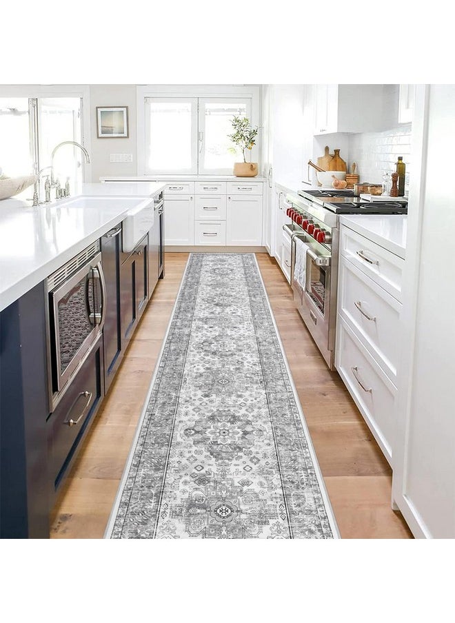 Pauwer Long Hallway Runner Rug 2'6''x14', Boho Washable Runner Rugs with Rubber Backing, Non Slip Carpet Runner for Hallways, Farmhouse Rug Runners for Kitchen Laundry Room Entryway