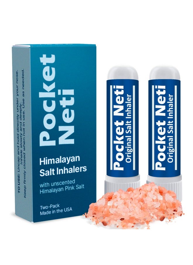 Himalayan Salt Pipe Inhaler (No Scent, No Essential Oils) 2 Pack Portable Salt Therapy By Pocket Neti