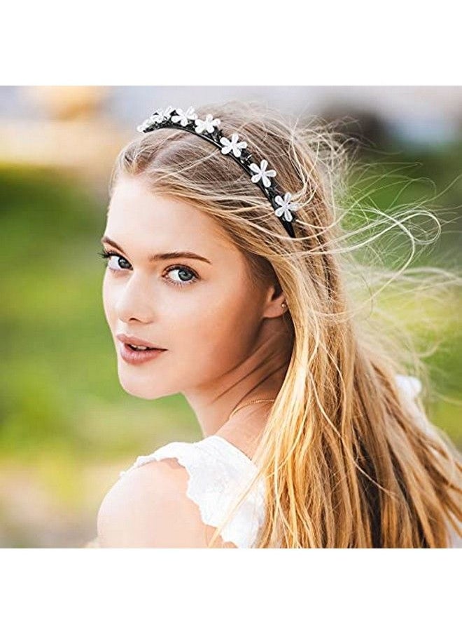 6 Pieces Double Bangs Hairstyle Hairpin Headband Double Layer Twist Plait Headband Korean Braided Headbands With Clips Hollow Woven Headband Hair Accessories For Women Girls (Classic Style)