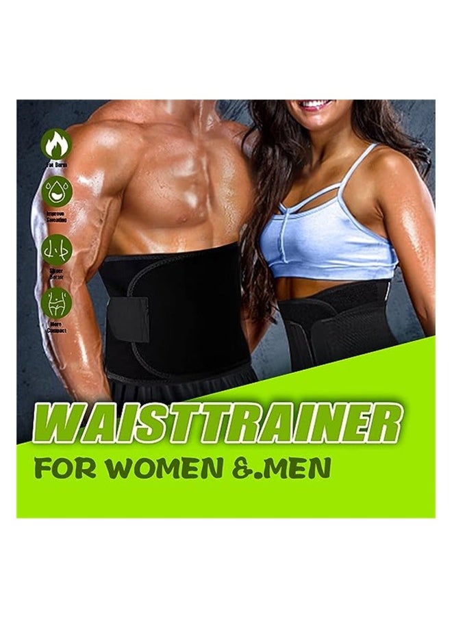 Waist Trainer for Women and Mens Waist Trimmer Belt and Sweat Band, Sauna Suit Sweat Workout Belly Band Stomach Shaper for Enhanced Sweating Reduce Belly Fat Waistline Size M