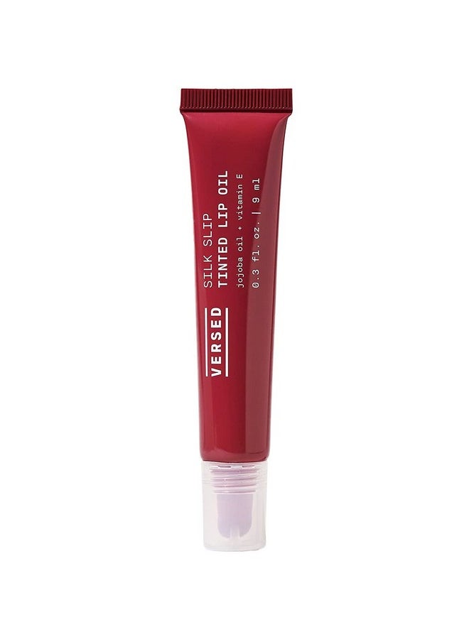 Versed Silk Slip Tinted Lip Oil, Fig - Sheer Mauve Berry Lip Tint - Long-Lasting, Moisturizing Makeup with Jojoba + Vitamin E - Helps Smooth + Hydrate Chapped Lips - Non-Toxic, Vegan Lip Care (0.3 oz)