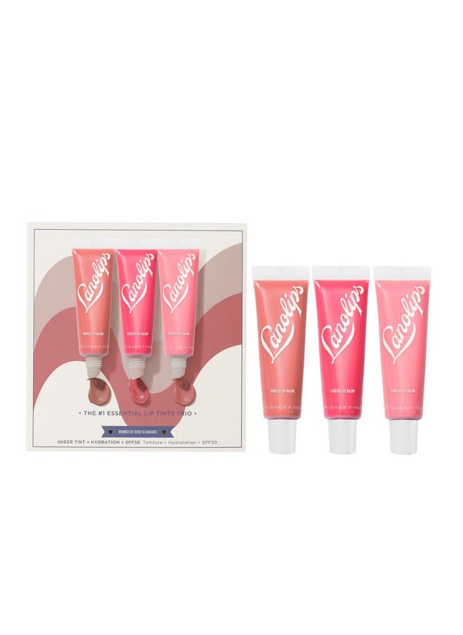 Essentials Lip Tint Gift Set - Tinted Lanolin Lip Balm Set - Hydrating Lip Moisturizer Kit With Three Universal Shades (12.5G / 0.44 Oz Each)