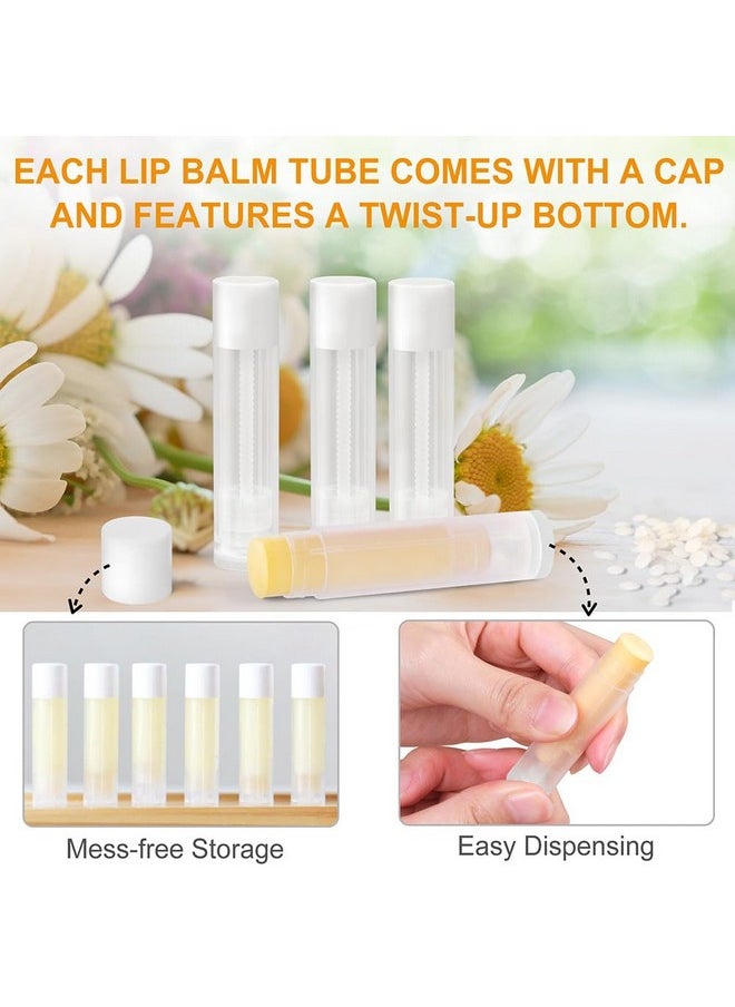 Lip Balm Tubes With Filling Tray And Spatula, 50Pcs 5.5Ml (3/16 Oz) Clear Lip Balm Containers With White Caps, Bpa Free & Leak Free Lip Balm Making Kit