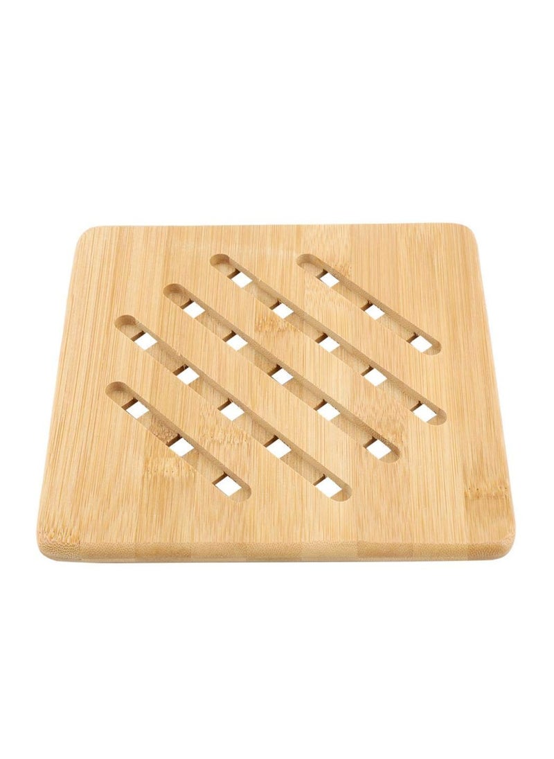 Bamboo Placemat, Anti-Slip Heat Resistant Cup Pad, Easy to Clean Durable for Home Restaurant- Pack of 3