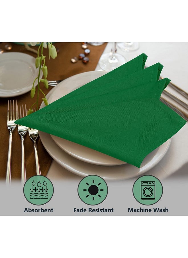 Ruvanti Cloth Napkins Set of 12, 18x18 Inches Napkins Cloth Washable, Soft, Durable, Absorbent, Cotton Blend. Table Dinner Napkins Cloth for Hotel, Christmas Parties, Restaurant, Wedding - Dark Green