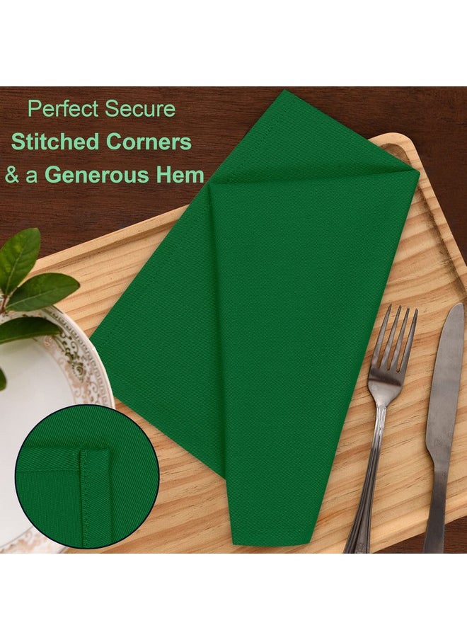 Ruvanti Cloth Napkins Set of 12, 18x18 Inches Napkins Cloth Washable, Soft, Durable, Absorbent, Cotton Blend. Table Dinner Napkins Cloth for Hotel, Christmas Parties, Restaurant, Wedding - Dark Green