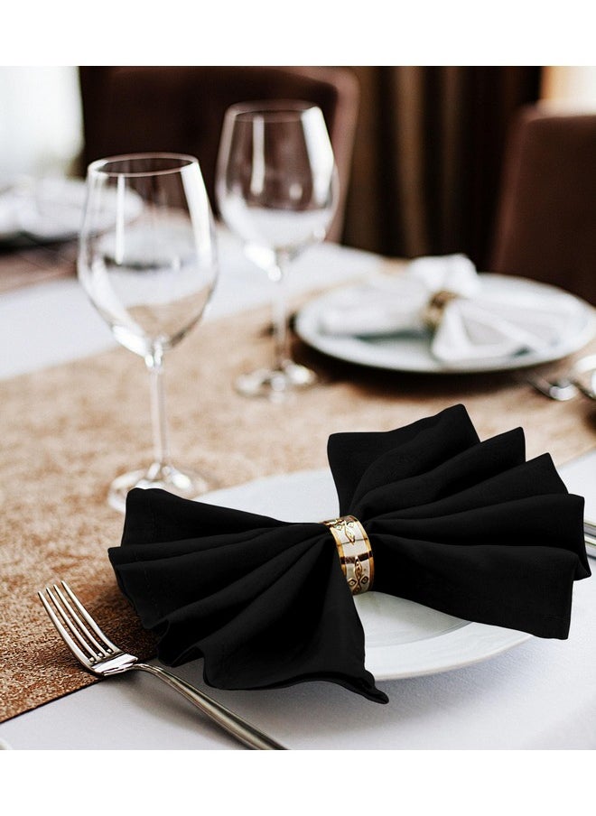 Utopia Home [24 Pack, Black] Cloth Napkins 18x18 Inches, 100% Polyester Dinner Napkins with Hemmed Edges, Washable Napkins Ideal for Parties, Weddings and Dinners