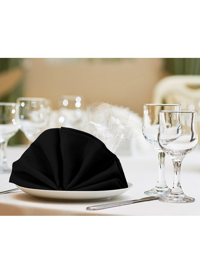 Utopia Home [24 Pack, Black] Cloth Napkins 18x18 Inches, 100% Polyester Dinner Napkins with Hemmed Edges, Washable Napkins Ideal for Parties, Weddings and Dinners