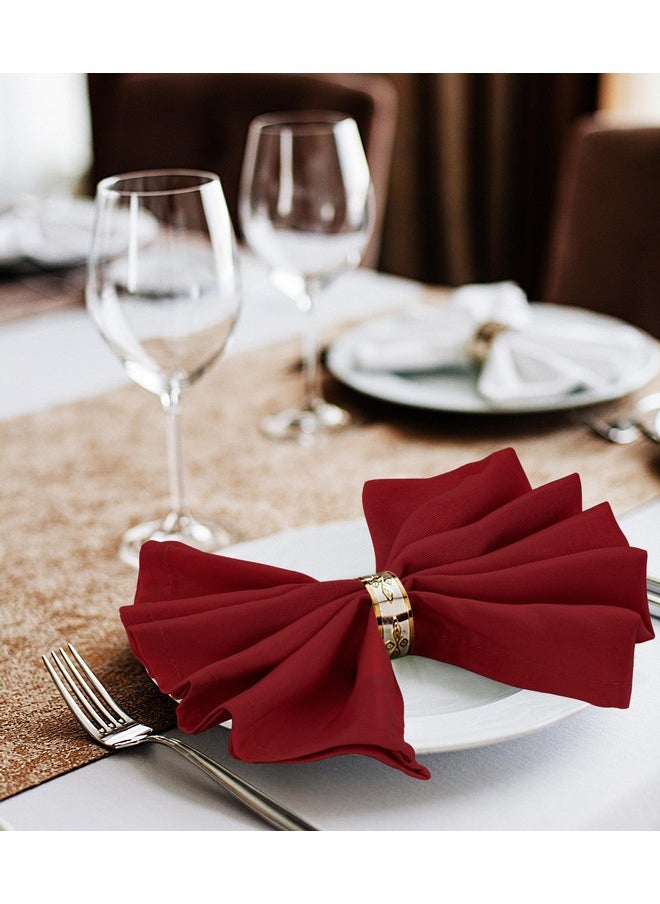 Utopia Home [24 Pack, Red] Cloth Napkins 17x17 Inches, 100% Polyester Dinner Napkins with Hemmed Edges, Washable Napkins Ideal for Parties, Weddings and Dinners