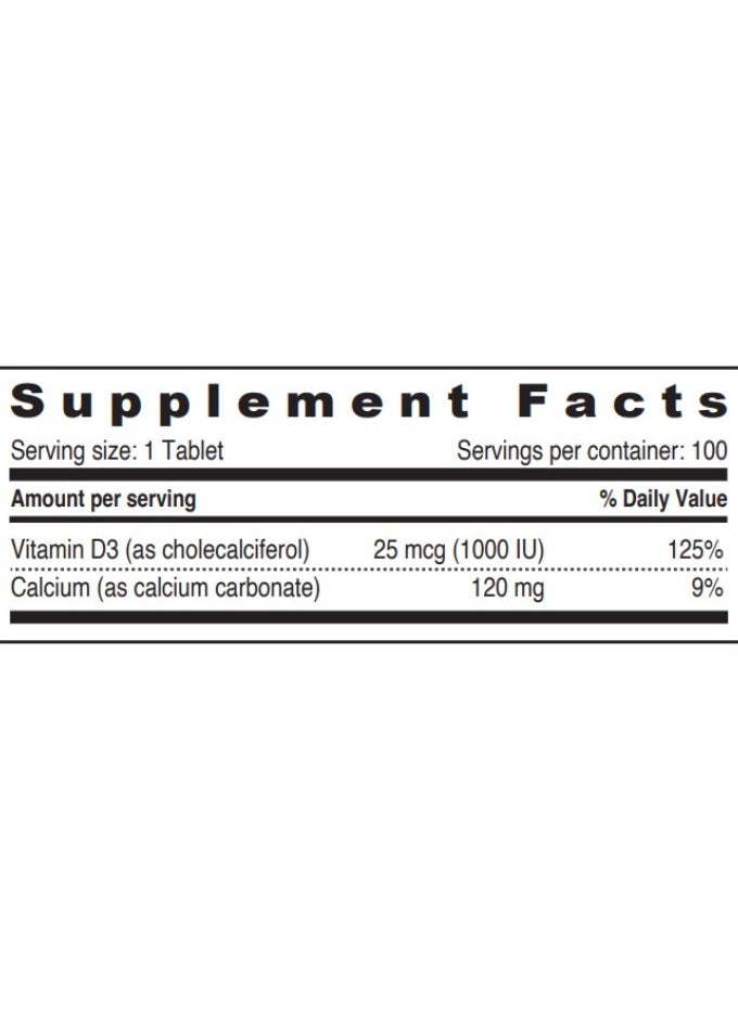 Vitamin D 5000 Iu (D3 Cholecalciferol), 100 Tablets | Promotes Strong Bones, Teeth | Supports Healthy Function | Gluten Free