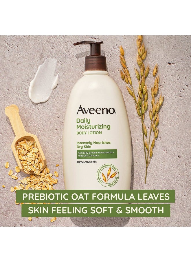 Aveeno Daily Moisturizing Body Lotion, Gentle Lotion Nourishes Dry Skin With Moisture, Soothing Prebiotic Oat, Fragrance-Free, Non-Comedogenic, Travel-Size, Pack of Three, 3 x 2.5 fl. Oz