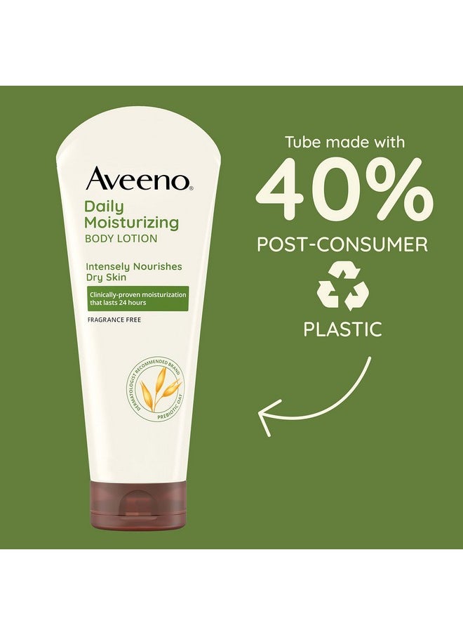 Aveeno Daily Moisturizing Body Lotion, Gentle Lotion Nourishes Dry Skin With Moisture, Soothing Prebiotic Oat, Fragrance-Free, Non-Comedogenic, Travel-Size, Pack of Three, 3 x 2.5 fl. Oz