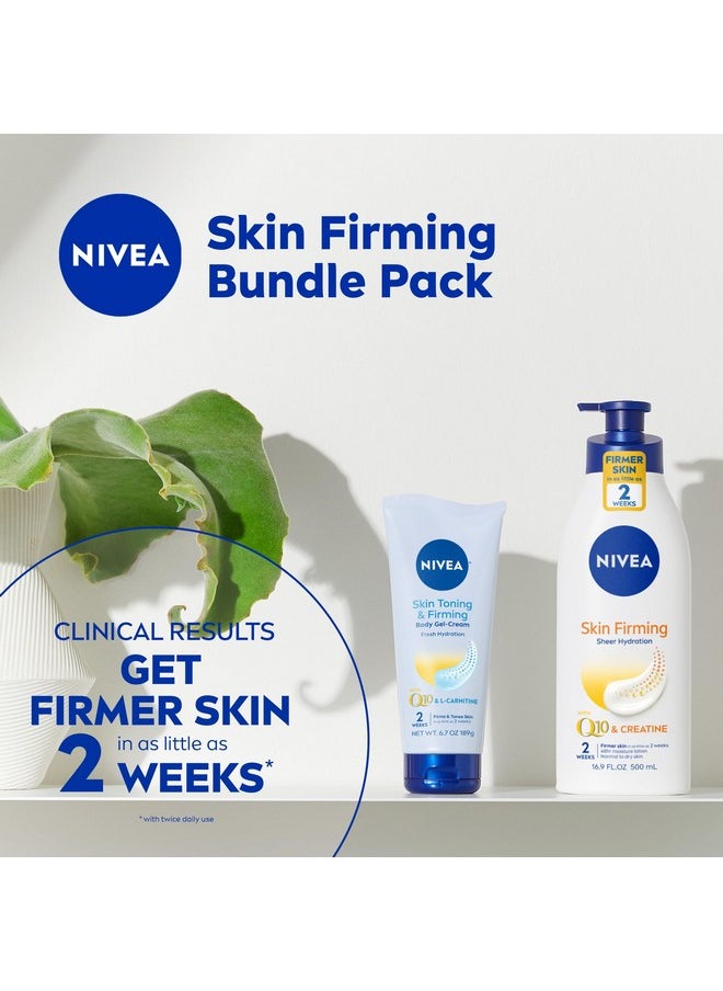 NIVEA Skin Firming Body Lotion Variety Pack with 16.9 Fl Oz Hydrating Body Lotion and 6.7 Oz Skin Firming Gel Cream