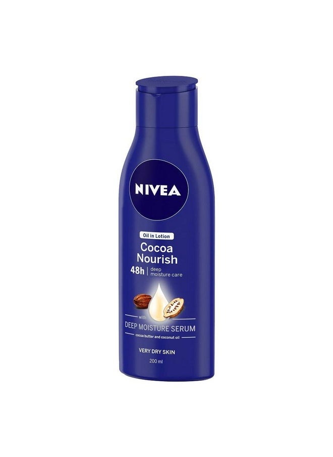 Nivea Cocoa Nourish Oil In Lotion, Pack of 3 (200ml, Dry Skin)