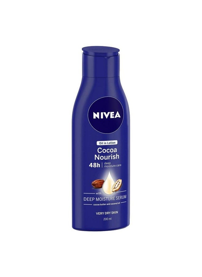 Nivea Cocoa Nourish Oil In Lotion, Pack of 3 (200ml, Dry Skin)