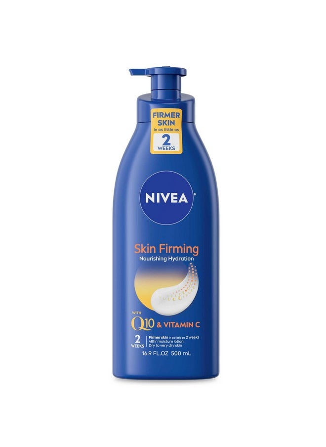 NIVEA Nourishing Skin Firming Body Lotion with Q10 and Vitamin C, Dry Skin Lotion, Body Moisturizer, 16.9 Fl Oz Pump Bottle