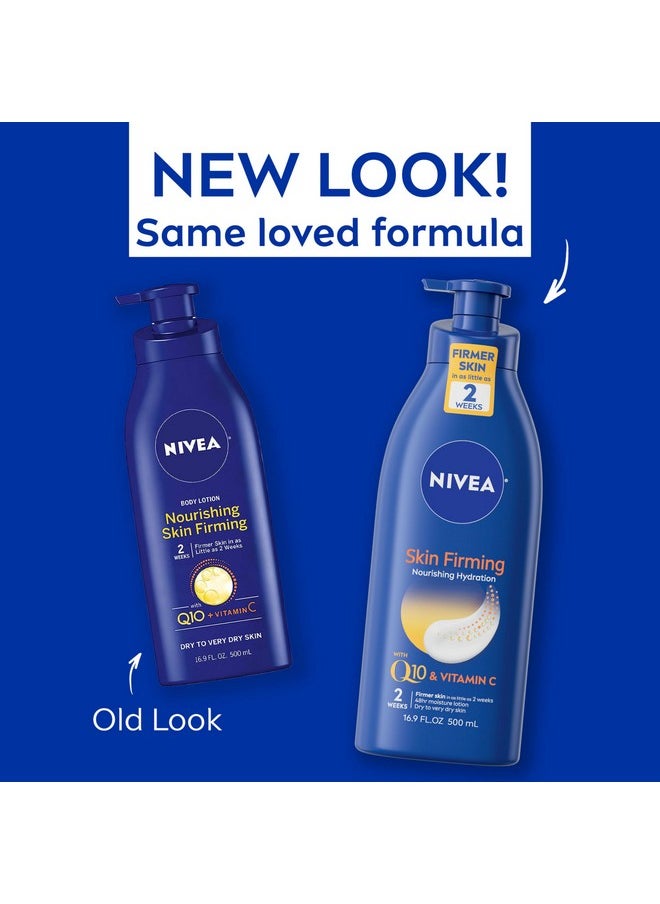 NIVEA Nourishing Skin Firming Body Lotion with Q10 and Vitamin C, Dry Skin Lotion, Body Moisturizer, 16.9 Fl Oz Pump Bottle