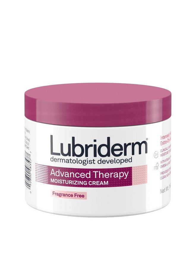 Lubriderm Advanced Therapy Fragrance-Free Moisturizing Cream with Vitamin E and Pro-Vitamin B5, Intense Hydration for Extra Dry Skin, Non-Greasy Formula, 16 fl. oz