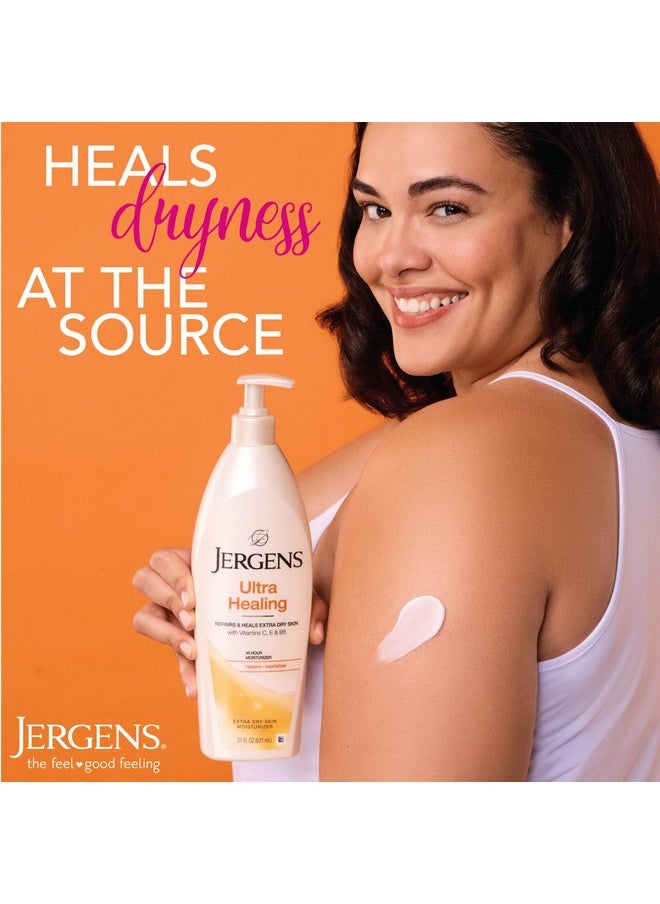 Jergens Ultra Healing Dry Skin Moisturizer, Travel Size Body and Hand Lotion, for Extra Dry Skin, Use After Washing Hands, HYDRALUCENCE blend, Vitamins C, E, B5, 1 Fl Oz (Pack of 24)