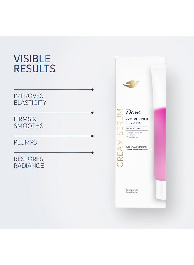 Dove Body Cream Serum Pro-Retinol + Firming for Elasticity and Firmness,with Collagen Peptides, Niacinamide and Antioxidants Lotion, 8 oz