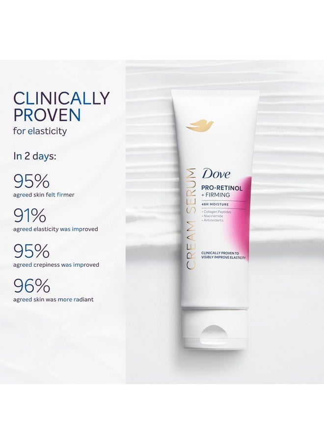 Dove Body Cream Serum Pro-Retinol + Firming for Elasticity and Firmness,with Collagen Peptides, Niacinamide and Antioxidants Lotion, 8 oz