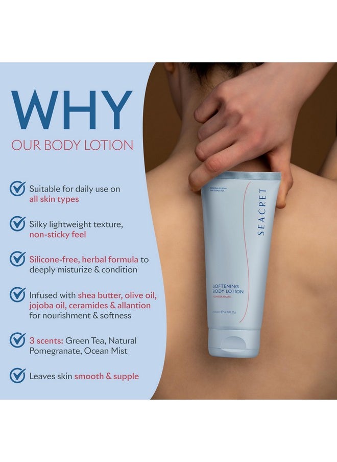 SEACRET POMEGRANATE BODY LOTION: Daily Moisturizing Lotion with Dead Sea Minerals, Chamomile, Avocado Oil, Aloe Vera, Vitamin A & E for All Skin Types, 6.8 Oz