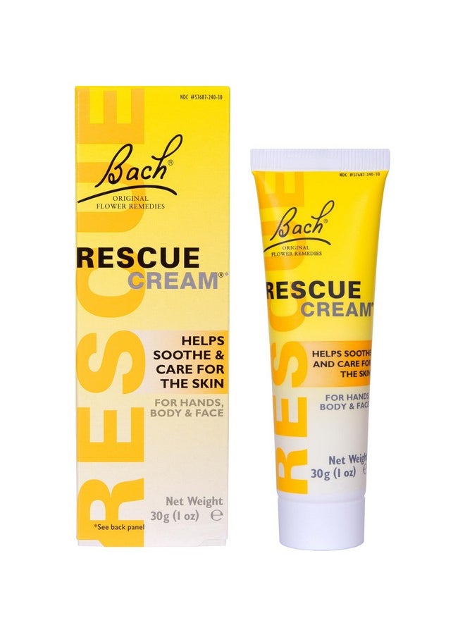 Bach RESCUE Cream, Hydrating Skincare for Hands, Body and Face, Shea Butter, Homeopathic Stress Relief Flower Essences, Fragrance-Free, Paraben-Free, Holiday Stocking Stuffer, 30g
