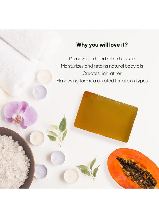 LA Organo Papaya Handmade Natural Bath Soap (Pack of 4) 400g