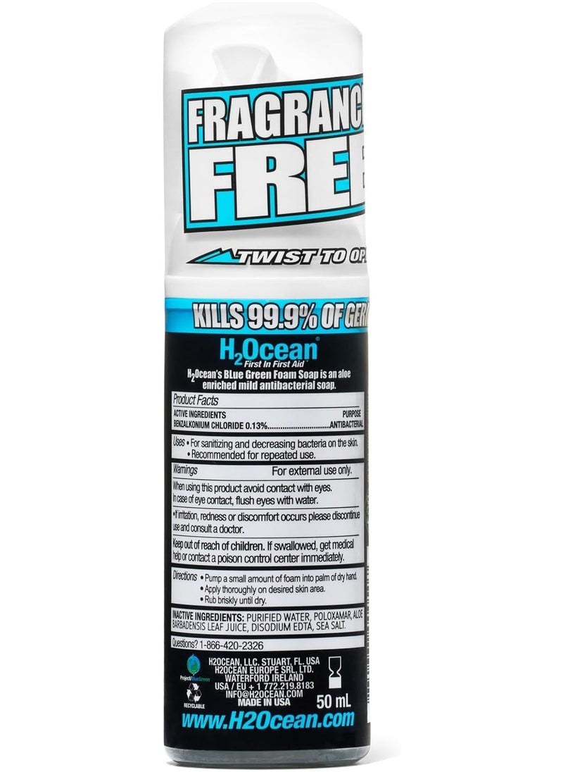 Blue Green Foam Soap - Tattoo Foam Antibacterial Soap for Tattoo Aftercare -Tattoo Care with Aloe Vera - Travel-Size Tattoo Moisturizer Soap - 1.7 oz