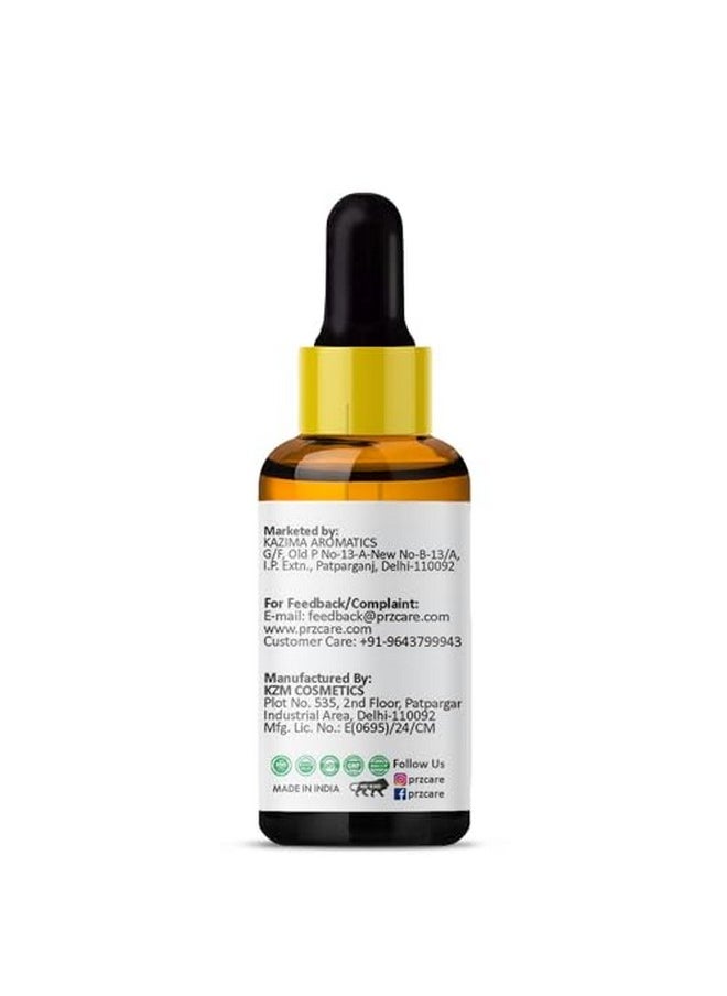 PRZ Sesame Seed Cold Pressed Carrier Oil - Pure Natural & Therapeutic Grade Oil for Aromatherapy Body Massage, Skin Care & Hair Care, 30 ml