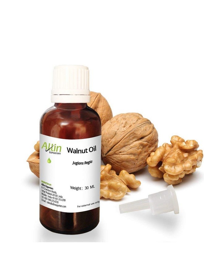 Allin Exporters Walnut Oil Nutrient Rich Pure Natural Therapeutic Grade Cold Pressed for Hair & Skin care (30 ML)