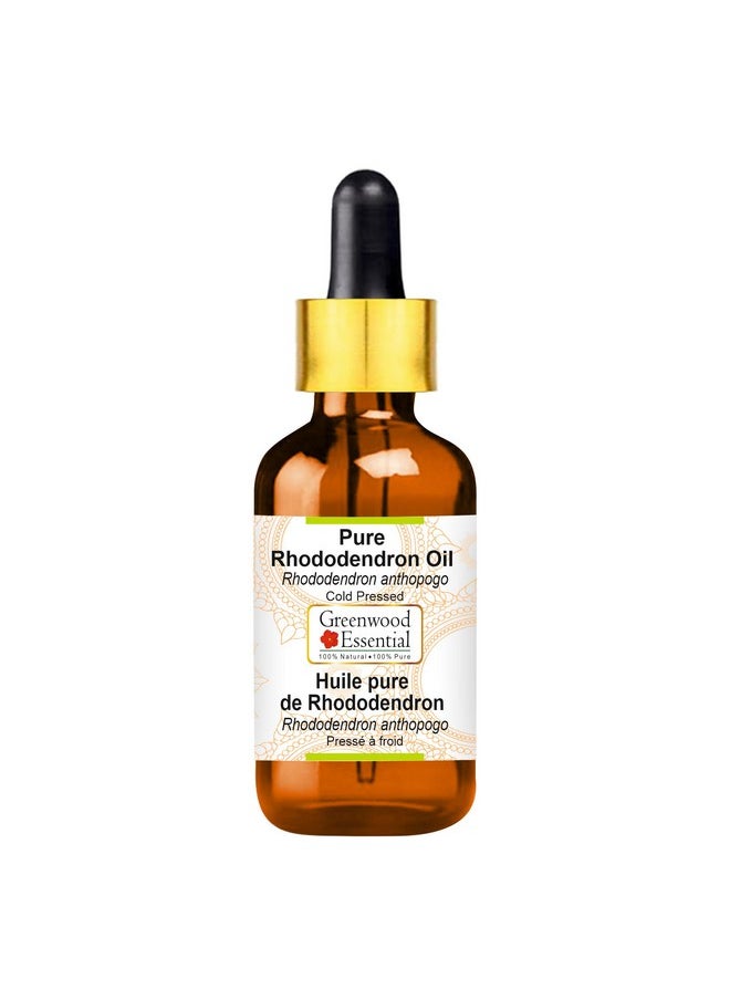 Greenwood Essential Pure Rhododendron Oil (Rhododendron anthopogo) with Glass Dropper Cold Pressed 15ml