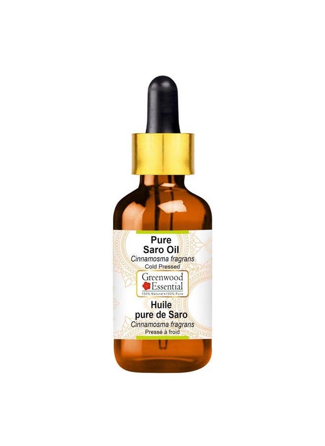 Greenwood Essential Pure Saro Oil (Cinnamosma fragrans) with Glass Dropper Cold Pressed 2ml