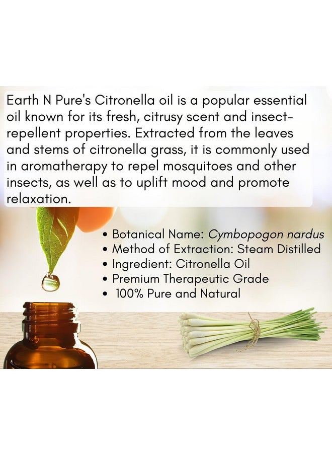 Earth N Pure Citronella Essential Oil Undiluted, Natural, Therapeutic Grade 250 ml