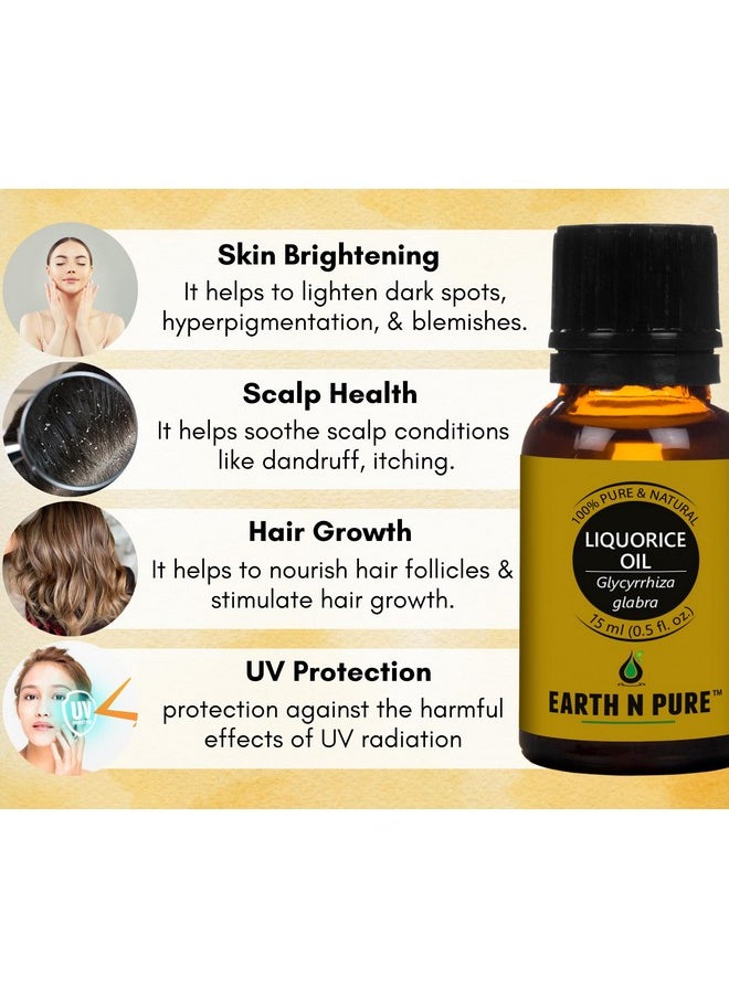 Earth N Pure Liquorice (Licorice) Oil for Skin Nourishment and Body Care | 15 ML