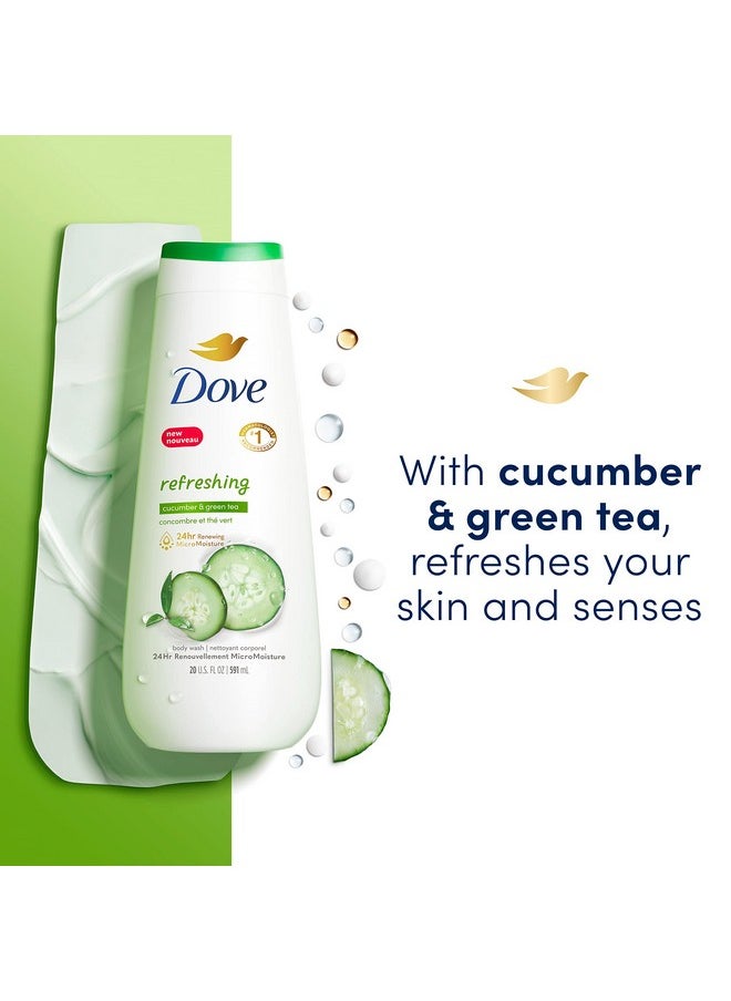 Dove Body Wash Refreshing Cucumber and Green Tea 4 Count Refreshes Skin Cleanser That Effectively Washes Away Bacteria While Nourishing Your Skin 20 oz