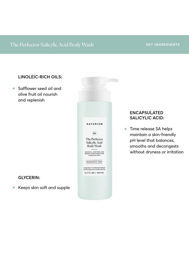 Naturium The Perfector Salicylic Acid Body Wash, Gentle & Smoothing Cleanser, 16.9 oz