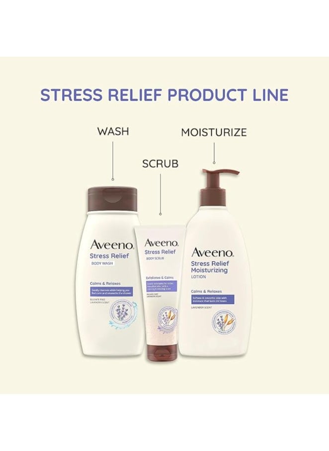 Aveeno Stress Relief Body Wash with Soothing Oat for Sensitive Skin, Lavender Body Wash,Calms and Relaxes, Sulfate-Free, 33 FL OZ