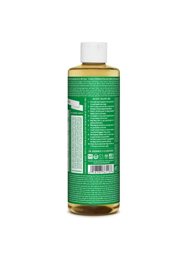 Dr. Bronner's - Pure-Castile Liquid Soap (Almond, 16 ounce, 2-Pack) - Made with Organic Oils, 18-in-1 Uses: Face, Body, Hair, Laundry, Pets and Dishes, Concentrated, Vegan, Non-GMO