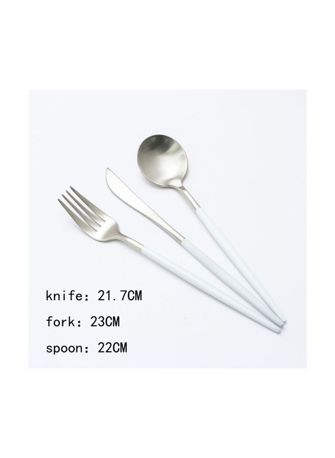 3-Piece Stainless Steel Cutlery Set White/Silver