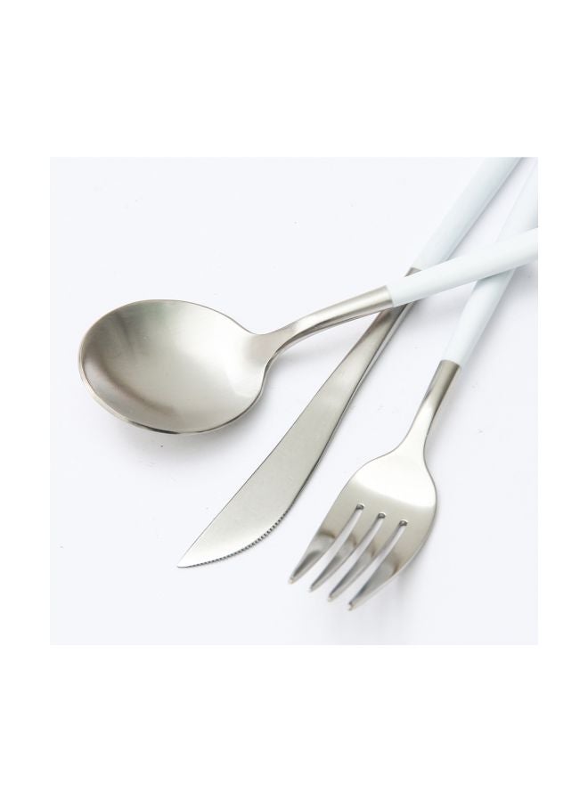 3-Piece Stainless Steel Cutlery Set White/Silver