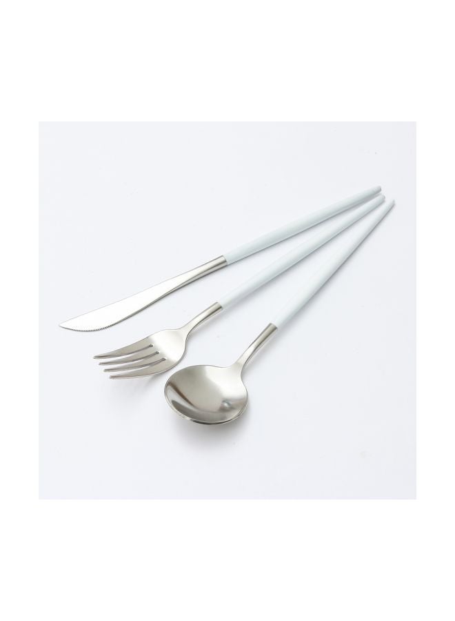 3-Piece Stainless Steel Cutlery Set White/Silver