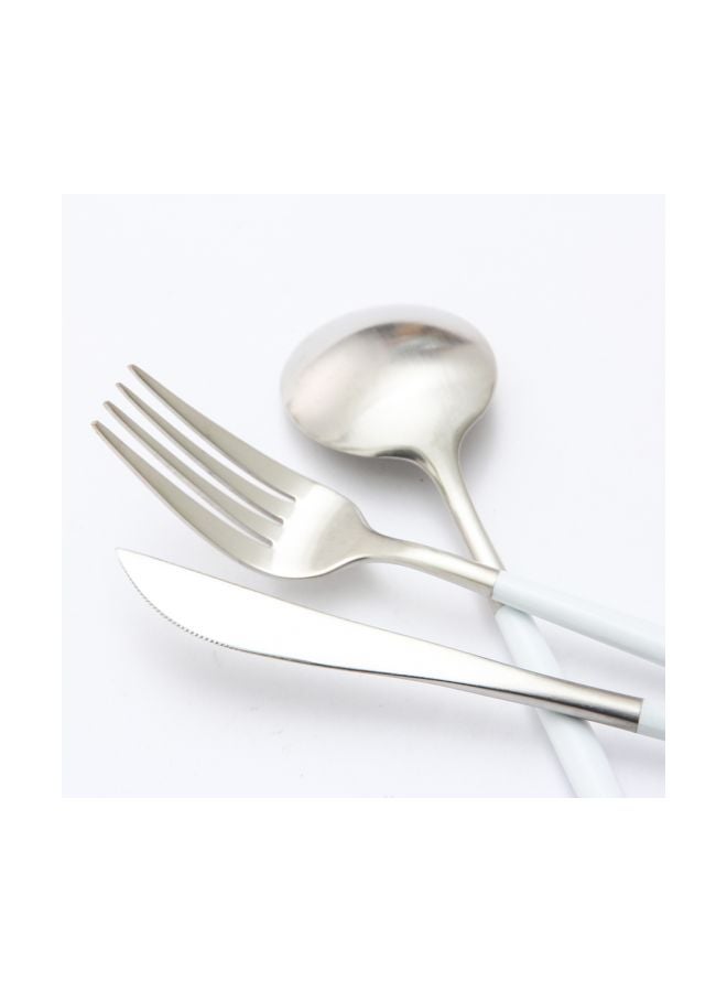 3-Piece Stainless Steel Cutlery Set White/Silver