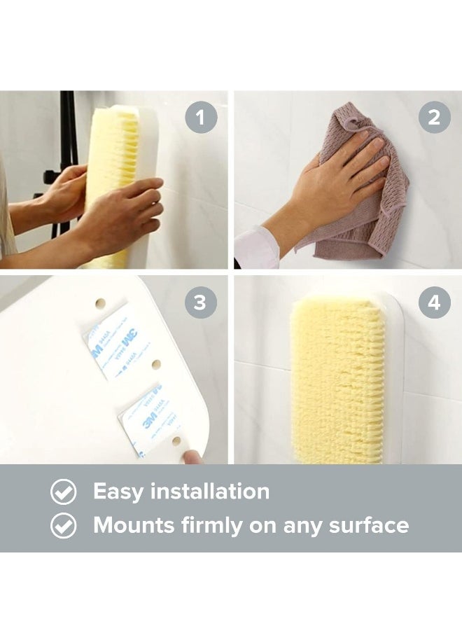 Wall Mounted Back Scrubber Back Exfoliating Bath Wash Pad for Shower Back Shower Brush Friendly with Inflexible Arms Deep Clean to Relax Your Body Back Scrubber Body Brush for Men Women