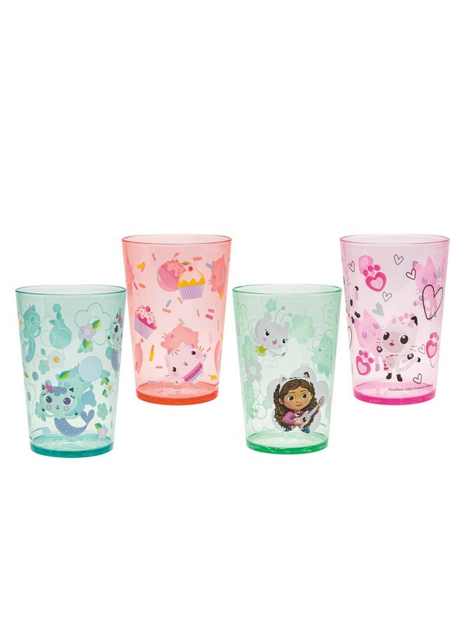 Dreamworks Gabby'S Dollhouse Nesting Tumbler Set For At Home, 14.5Oz Non-Bpa Plastic Cups, 4-Pack (Gabby, Pandy Paws, Cakey Cat, Mercat, Kitty Fairy, Baby Box)