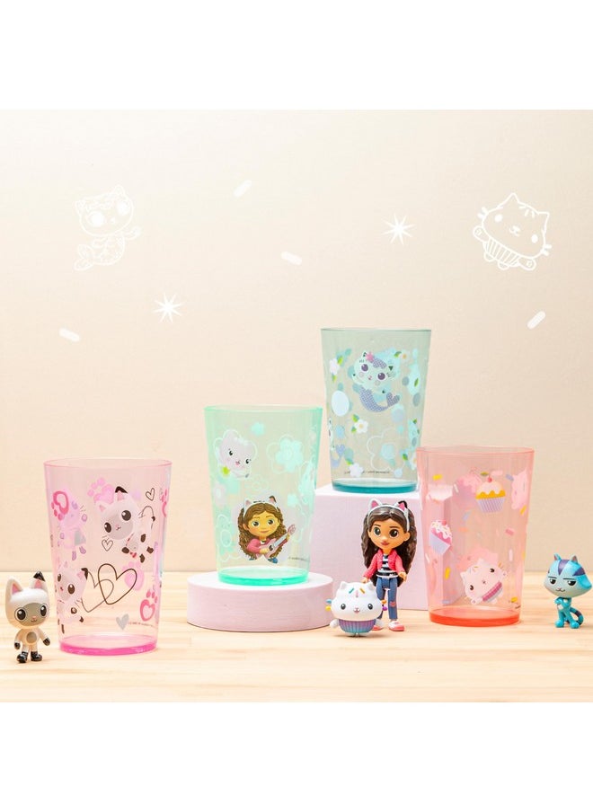 Dreamworks Gabby'S Dollhouse Nesting Tumbler Set For At Home, 14.5Oz Non-Bpa Plastic Cups, 4-Pack (Gabby, Pandy Paws, Cakey Cat, Mercat, Kitty Fairy, Baby Box)